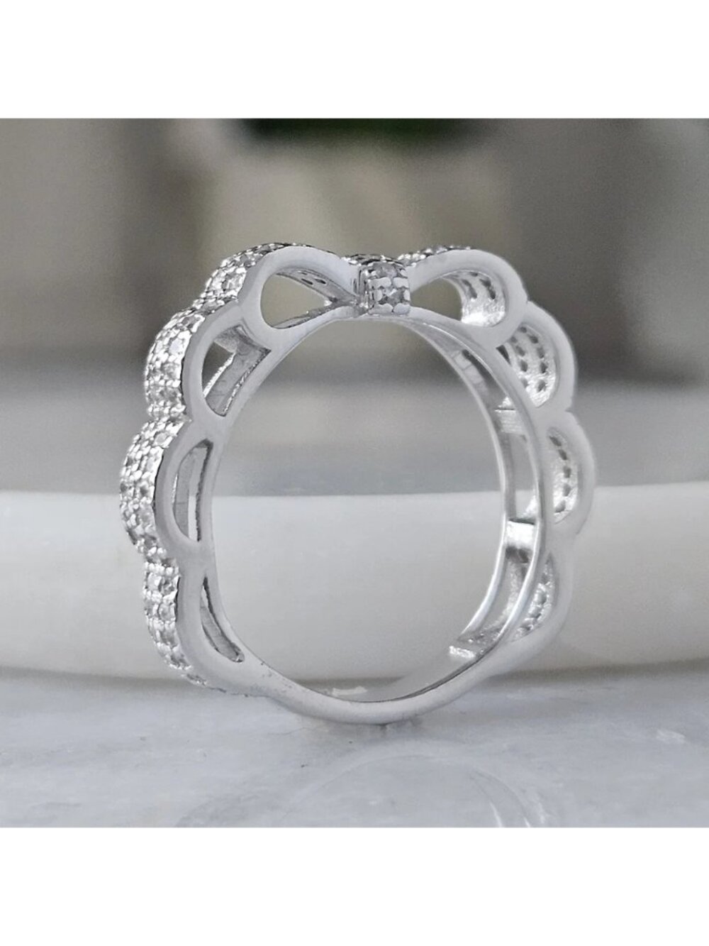 Bow Ring, 925 Sterling Silver, Charmed Aroma Bow Collection